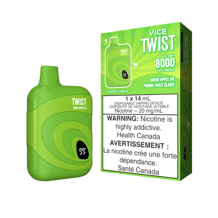 Vice Twist 8k Disposable - Green Apple Ice 20mg