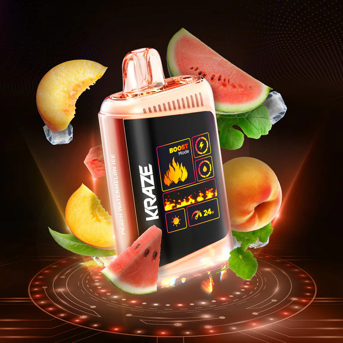 Kraze HD Mega Disposable Peach Watermelon Ice 20mg