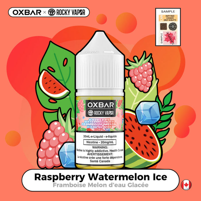 Rocky Vapor Oxbar E-liquids - Raspberry Watermelon Ice 20mg 30ml