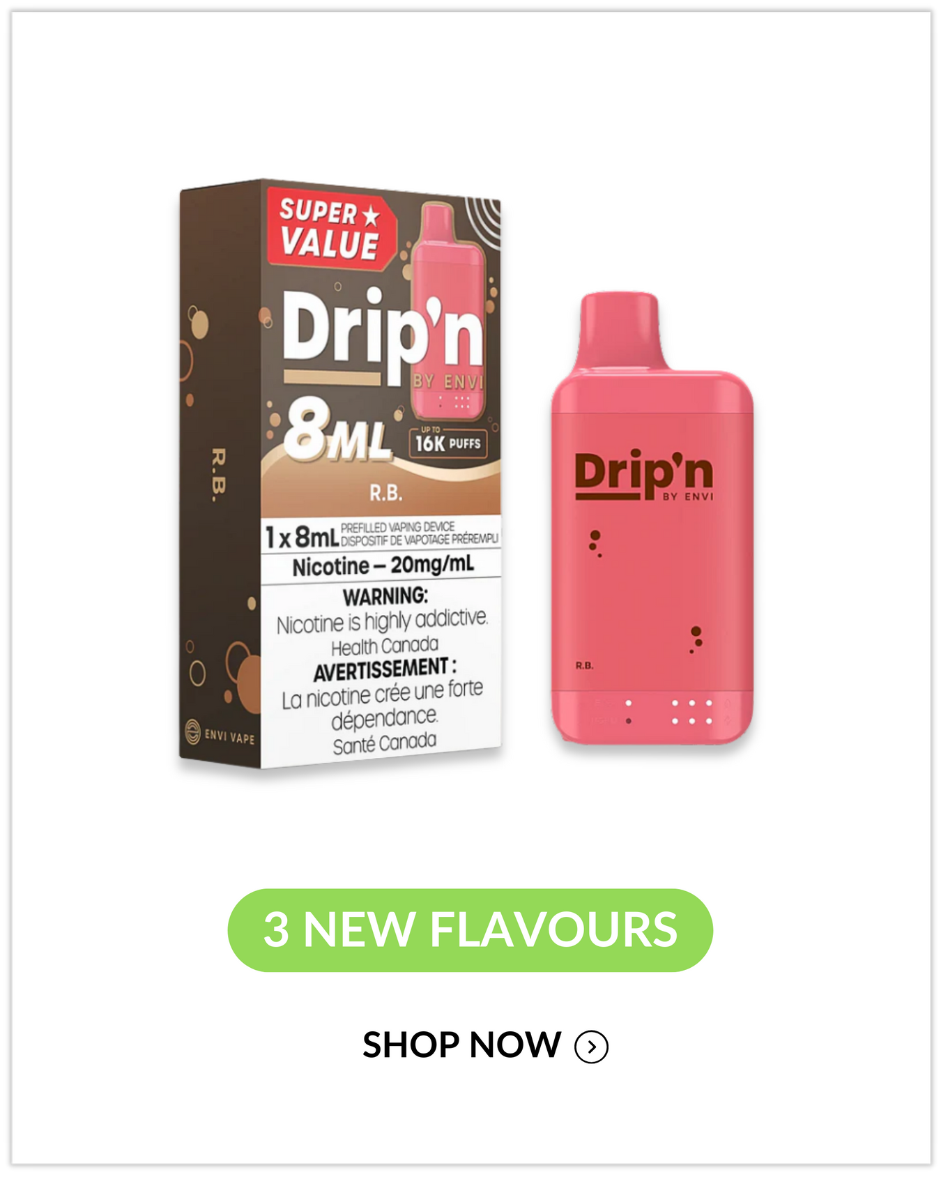 Drip'n by ENVI 8ml (16K) Disposables