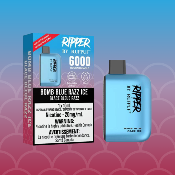 RIPPER by RUFPUF Disposable - Bomb Blue Razz Ice 20mg