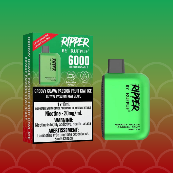 RIPPER by RUFPUF Disposable - Groovy Guava Passion Fruit Kiwi Ice 20mg