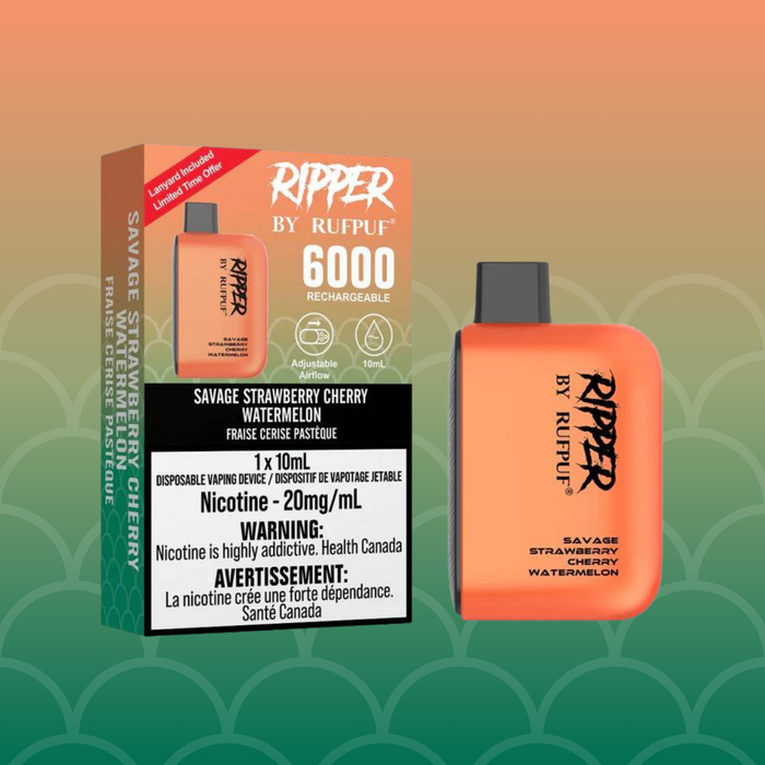 RIPPER by RUFPUF Disposable - Savage Strawberry Cherry Watermelon 20mg