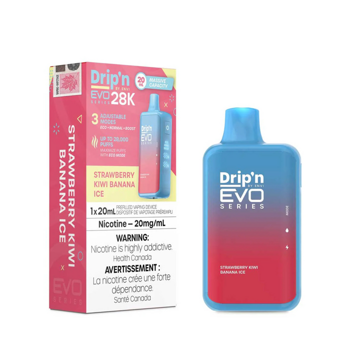 Drip'n by ENVI EVO Series 28K Disposable - Strawberry Kiwi Banana Ice 20mg