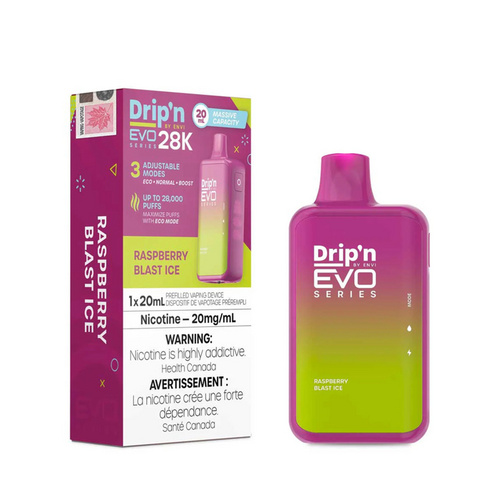 Drip'n by ENVI EVO Series 28K Disposable - Raspberry Blast Ice 20mg