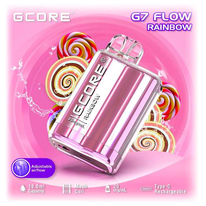 GCORE G7 Flow 7500 Disposable - Rainbow 20mg