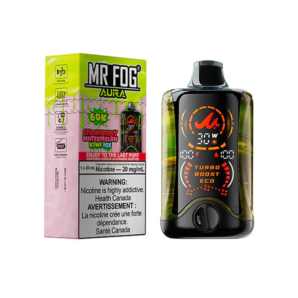 Mr. Fog Aura 60K Disposable - Strawberry Watermelon Kiwi Ice 20mg