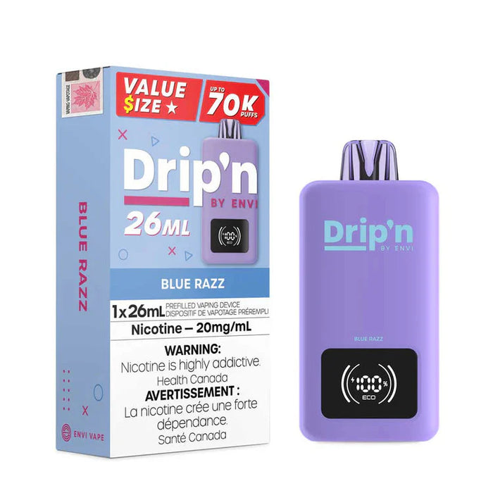 Drip'n by ENVI 70K Disposable - Blue Razz 20mg