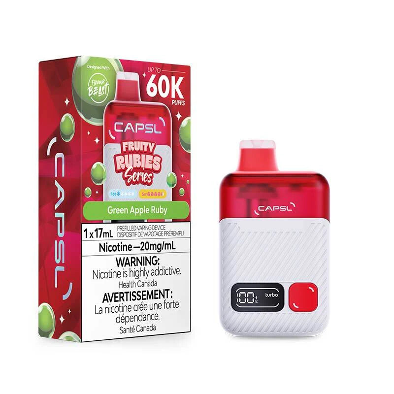 CAPSL 60K Disposable - Fruity Rubies Green Apple Ruby Ice 20mg