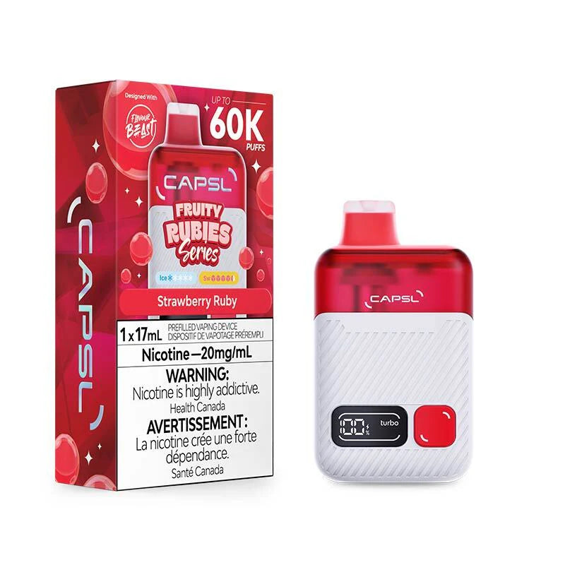 CAPSL 60K Disposable - Fruity Rubies Strawberry Ruby Ice 20mg