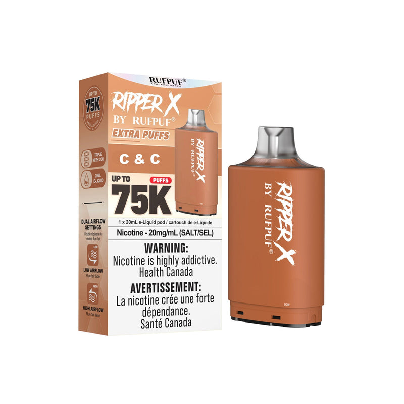 Red Ripper X Ruff Puff RIPPER X by RUFPUF 75K Pod - C and C 20mg — Fat Panda Webstore