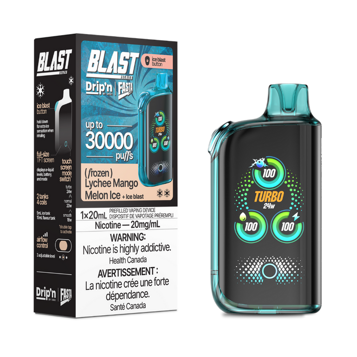 Drip'n by ENVI x Fasta BLAST 30K Disposable - Lychee Mango Melon Ice 20mg