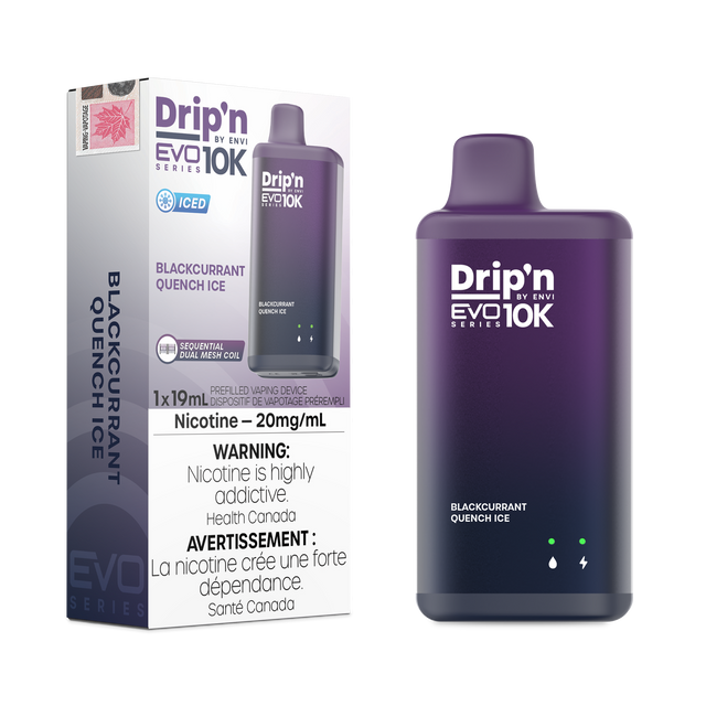 Drip'n by ENVI EVO Series 10k Disposable - Blackcurrant Quench Ice 20mg