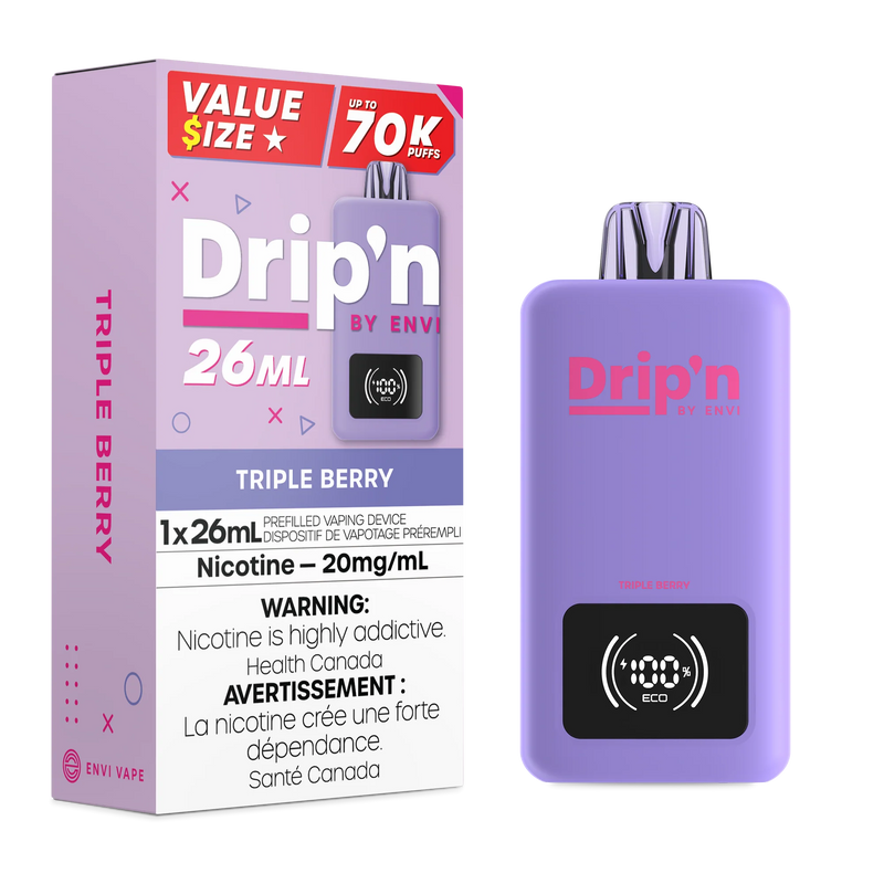 Drip'n by ENVI 70K Disposable - Triple Berry 20mg