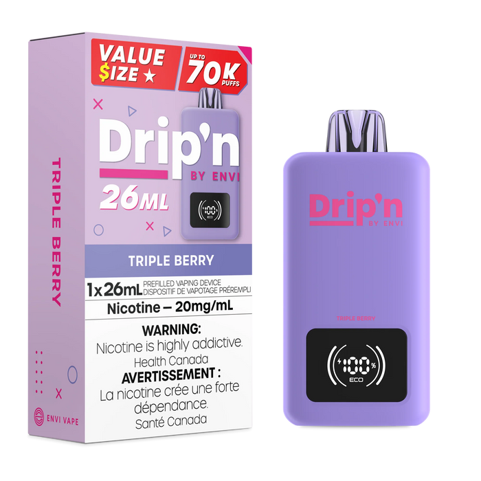 Drip'n by ENVI 70K Disposable - Triple Berry 20mg