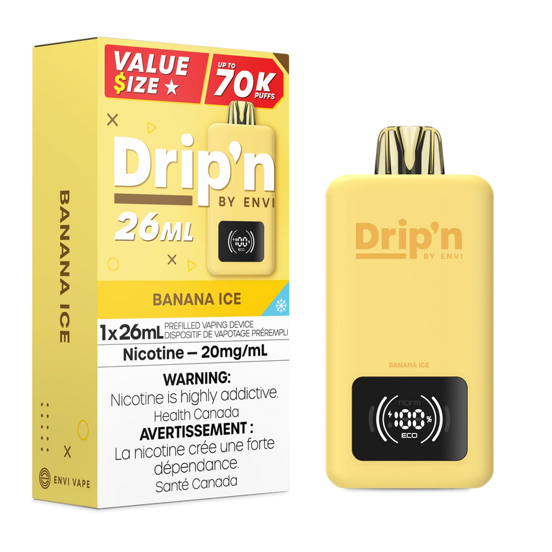 Drip'n by ENVI 70K Disposable - Banana Ice 20mg
