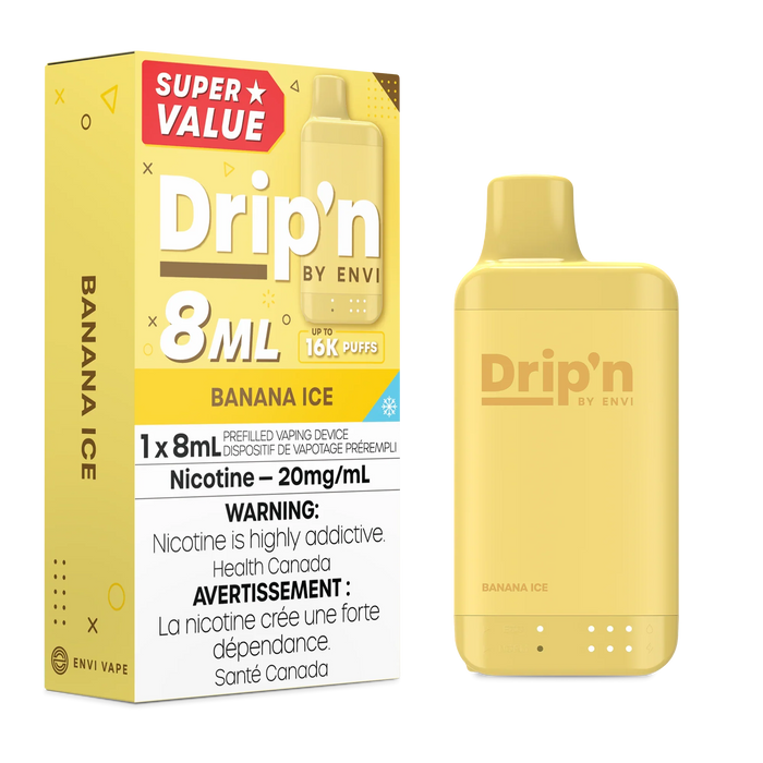 Drip'n by ENVI 16K Disposable - Banana Ice 20mg