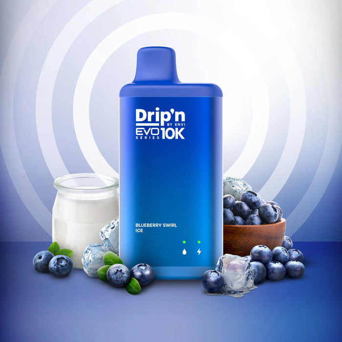 Drip'n by ENVI EVO Series 10k Disposable - Blueberry Swirl Ice 20mg