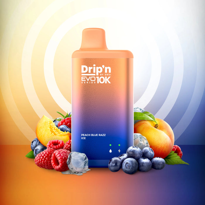 Drip'n by ENVI EVO Series 10k Disposable - Peach Blue Razz Ice 20mg