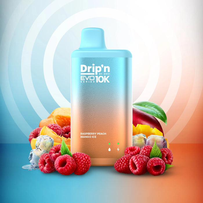 Drip'n by ENVI EVO Series 10k Disposable - Raspberry Peach Mango Ice 20mg