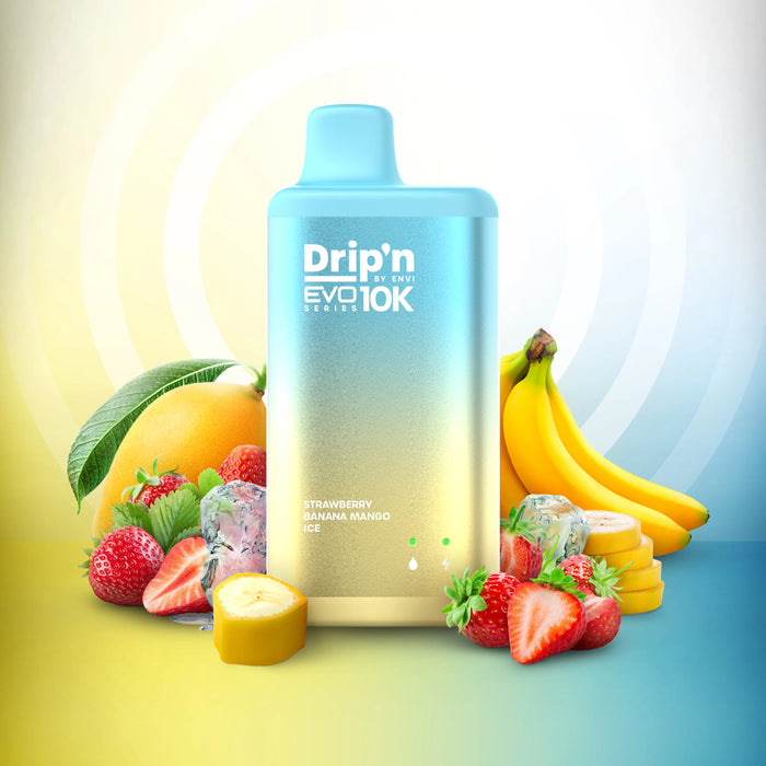 Drip'n by ENVI EVO Series 10k Disposable - Strawberry Banana Mango Ice 20mg