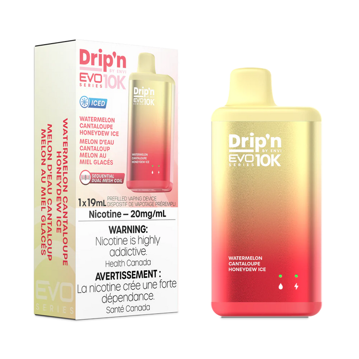 Drip'n by ENVI EVO Series 10k Disposable - Watermelon Cantaloupe Honeydew Ice 20mg