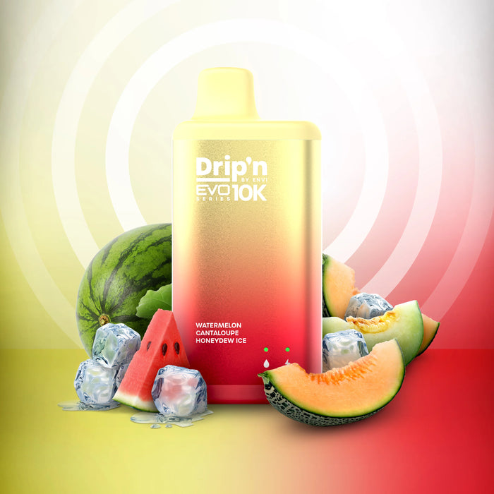 Drip'n by ENVI EVO Series 10k Disposable - Watermelon Cantaloupe Honeydew Ice 20mg