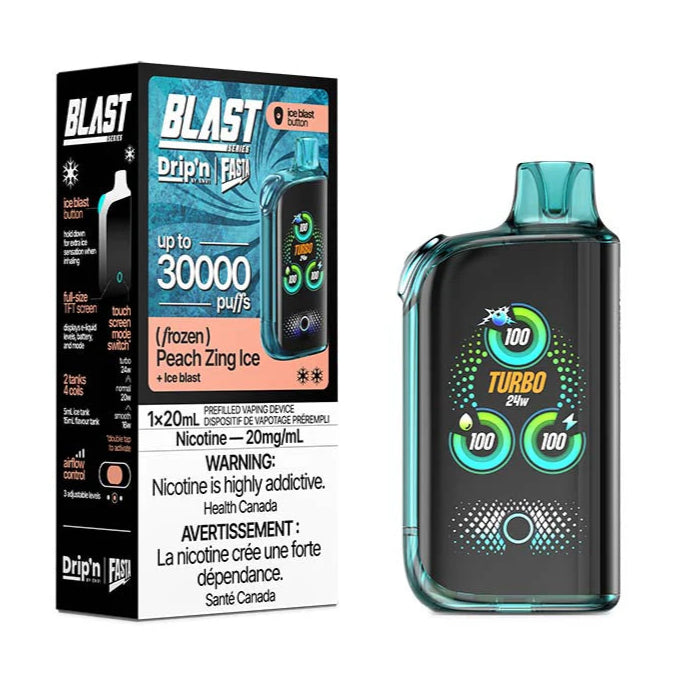 Drip'n by ENVI x Fasta BLAST 30K Disposable - Peach Zing Ice 20mg