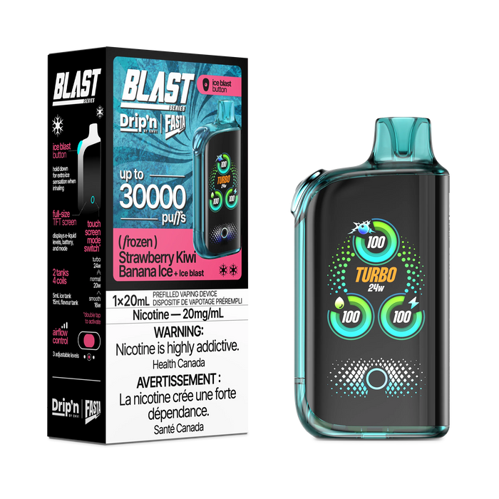 Drip'n by ENVI x Fasta BLAST 30K Disposable - Strawberry Kiwi Banana Ice 20mg