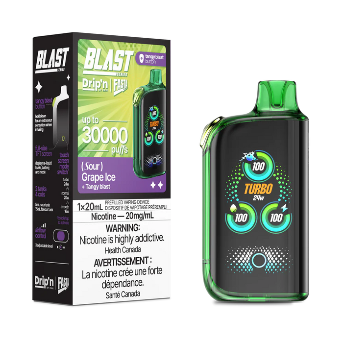 Drip'n by ENVI x Fasta BLAST 30K Disposable - Grape Ice (Sour) 20mg