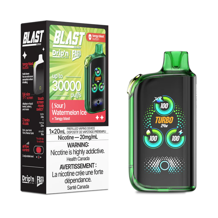 Drip'n by ENVI x Fasta BLAST 30K Disposable - Watermelon Ice (Sour) 20mg