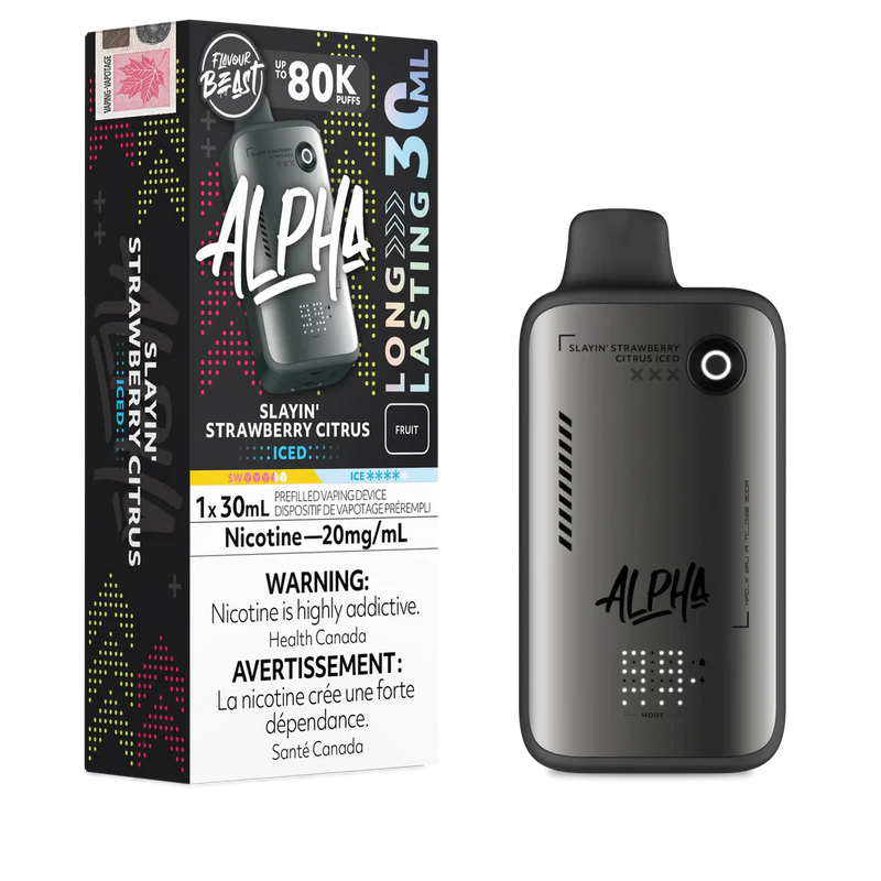 Flavour Beast Alpha 80K Disposable - Slayin' Strawberry Citrus Iced 20mg