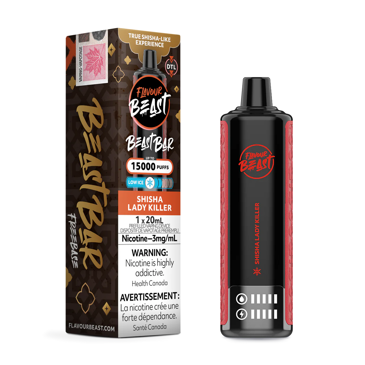 Flavour Beast Beast Bar 15K Disposable - Shisha Lady Killer 3mg  Fat Panda  Webstore