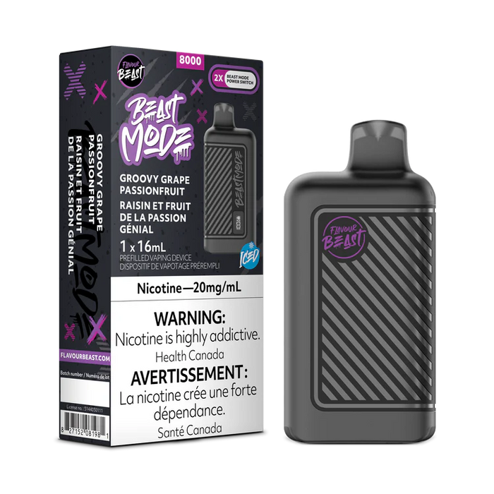 Flavour Beast Beast Mode 8K Disposable Groovy Grape Passionfruit Iced 20mg