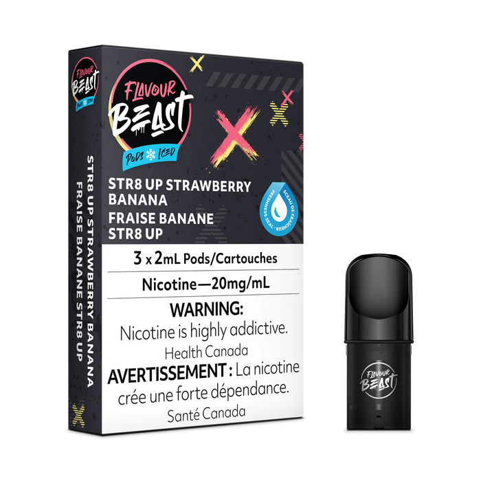 STLTH Pod Pack - Flavour Beast STR8 Up Strawberry Banana Iced