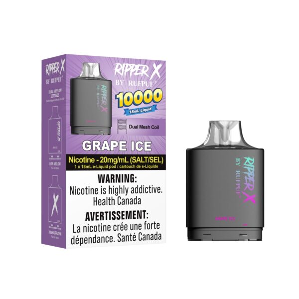 RIPPER X by RUFPUF 10K Pod - Grape Ice 20mg