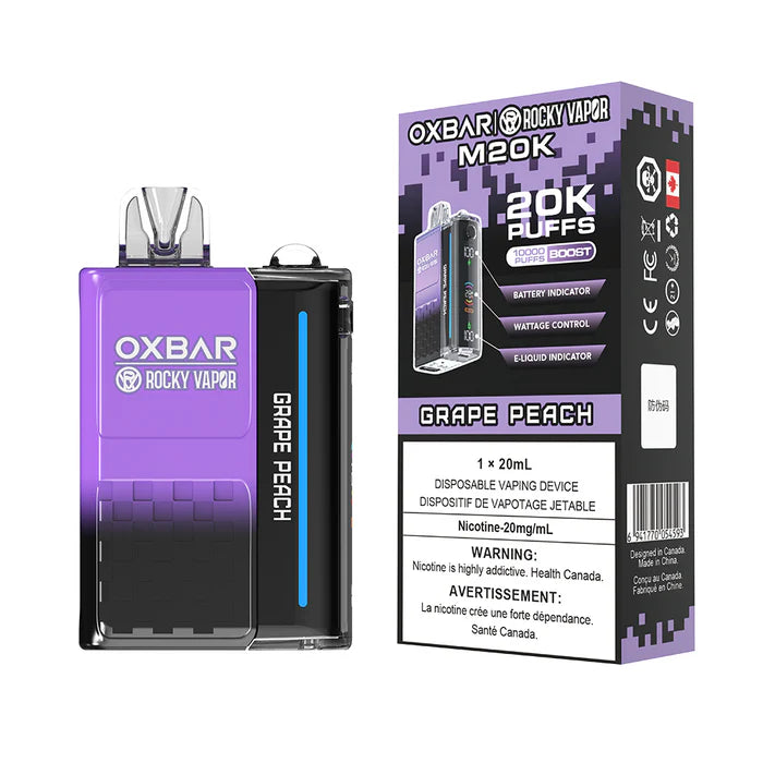 Rocky Vapor OXBAR M20K Disposable - Grape Peach 20mg