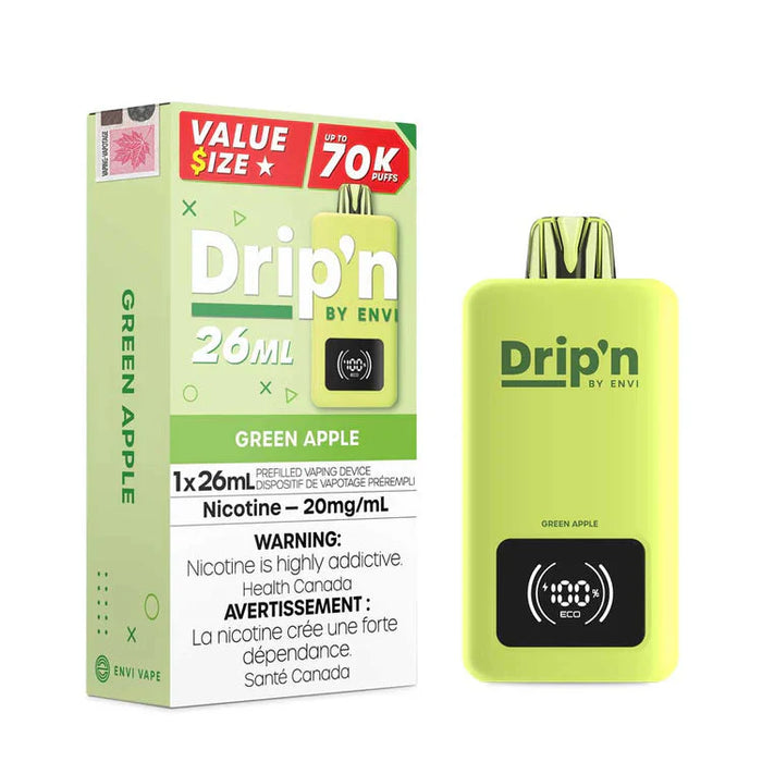 Drip'n by ENVI 70K Disposable - Green Apple 20mg