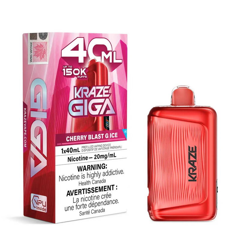 Kraze Giga Disposable - Cherry Blast G Ice 20mg