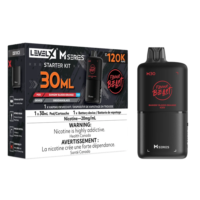 Level X M Series Flavour Beast Kit - Bangin’ Blood Orange Iced 20mg