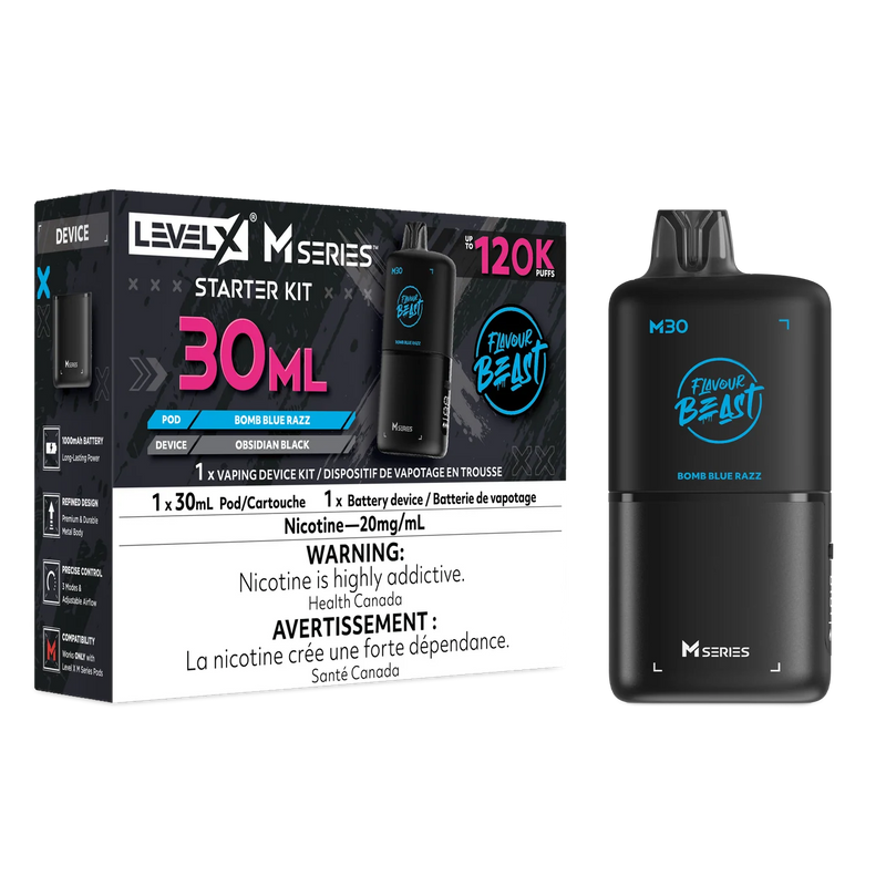 Level X M Series Flavour Beast Kit - Bomb Blue Razz 20mg