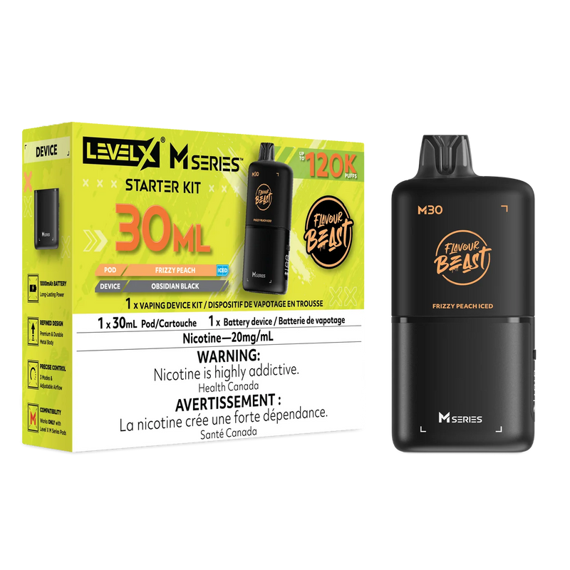 Level X M Series Flavour Beast Kit - Frizzy Peach Iced 20mg