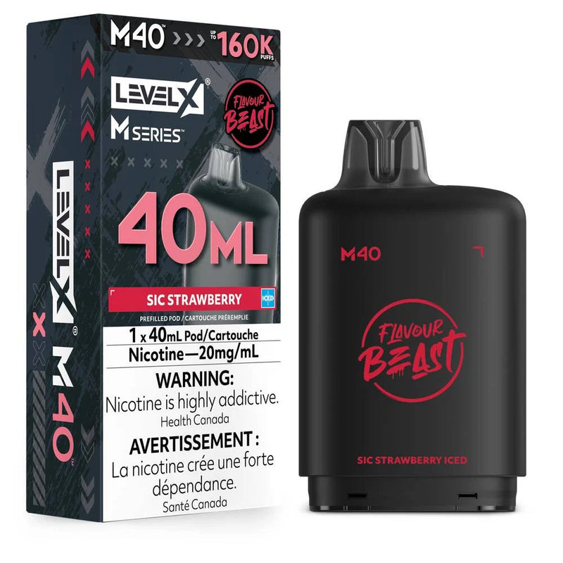 Level X M Series Flavour Beast Pod 40ml - Sic Strawberry Iced 20mg