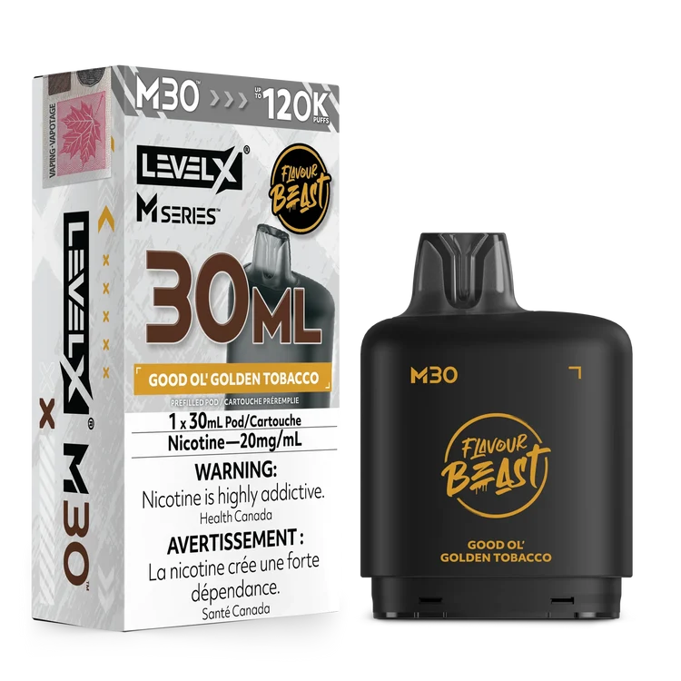 Level X M Series Flavour Beast Pod 30ml - Good Ol’ Golden Tobacco 20mg