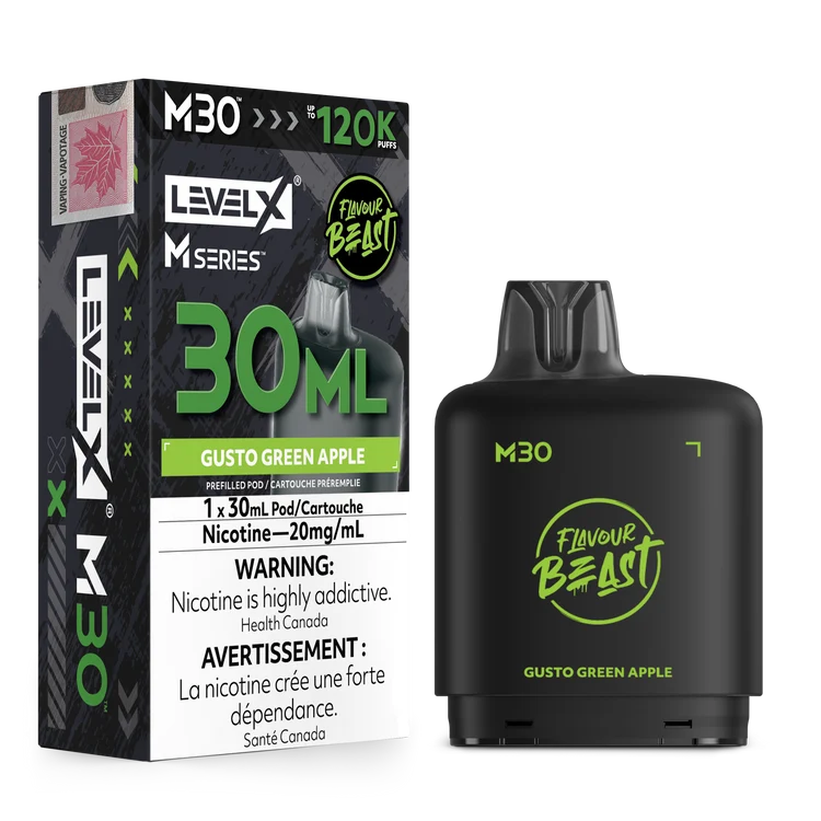 Level X M Series Flavour Beast Pod 30ml - Gusto Green Apple 20mg
