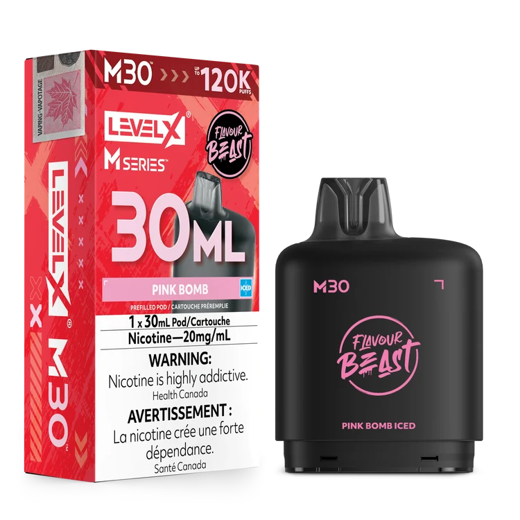 Level X M Series Flavour Beast Pod 30ml - Pink Bomb Iced 20mg