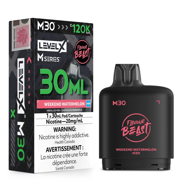 Level X M Series Flavour Beast Pod 30ml - Weekend Watermelon Iced 20mg