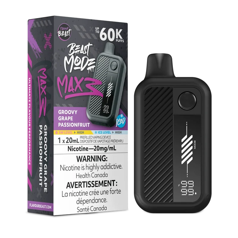 Flavour Beast Beast Mode Max 3 Disposable - Groovy Grape Passionfruit Iced 20mg