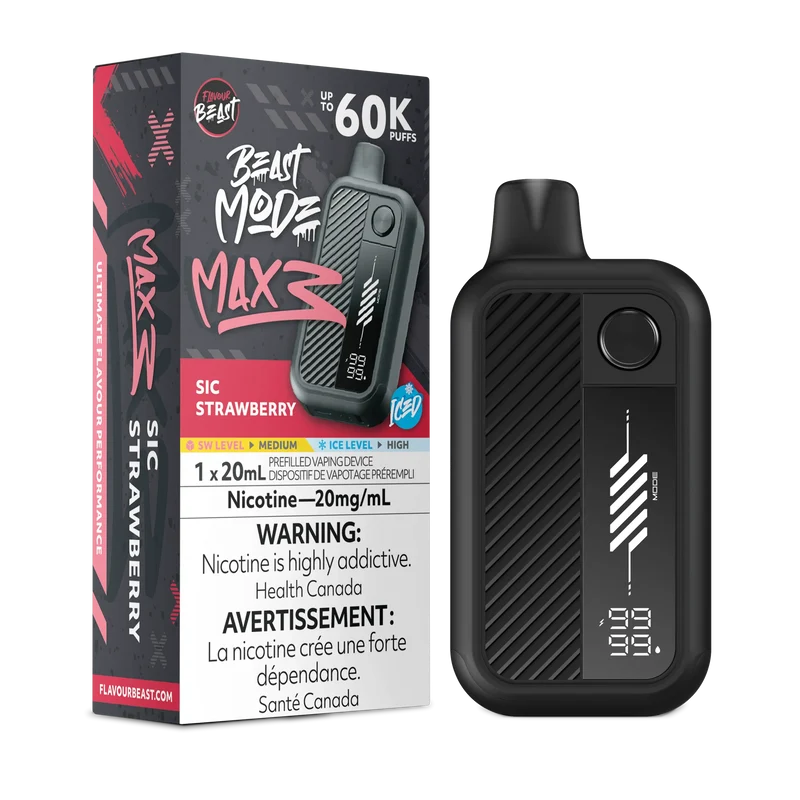 Flavour Beast Beast Mode Max 3 Disposable - Sic Strawberry Iced 20mg