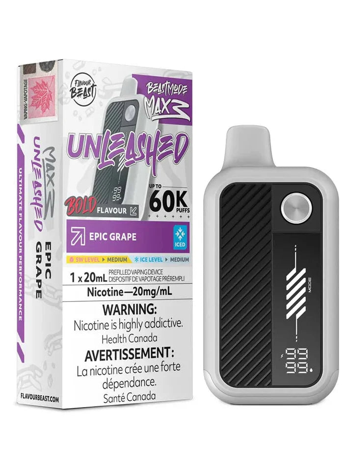 Flavour Beast Unleashed Beast Mode Max 3 Disposable - Epic Grape Ice 20mg